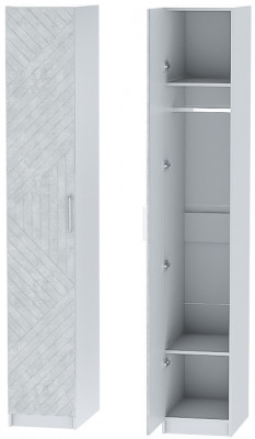 Шкаф-пенал №1 "Иннэс-7" - Белый/Бетон снежный