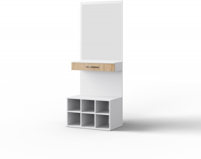 Тумба с ящиком и зеркалом "Элана" - Аляска/Дуб артизан