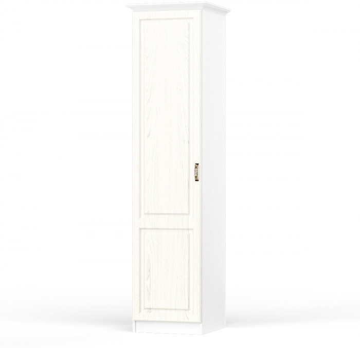 Ливерпуль Шкаф 13.27 + карниз, цвет ясень ваниль/белый, ШхГхВ 50х54,1х220,3 см.(без учёта карниза), 58,2х56,3х223,5 см.(с карнизом), универс. сборка