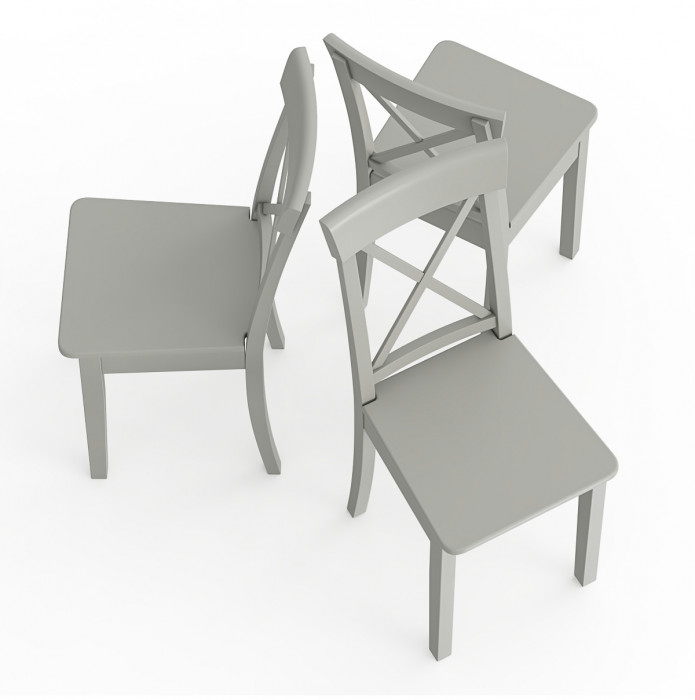 Три стула Мебель--24 Гольф-14 разборных, серый
