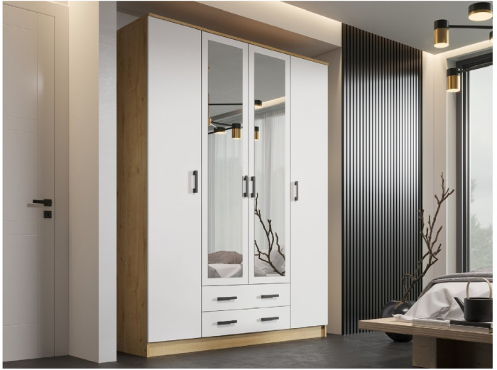 Квадро Шкаф четырёхдверный (Белый)