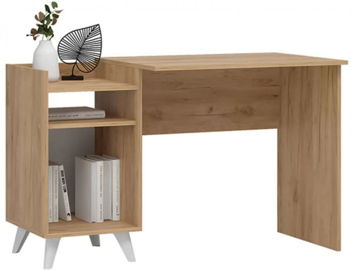 ИРИС СТ-02 Стол компьютерный (1200х750х600) дуб крафт золото/белый