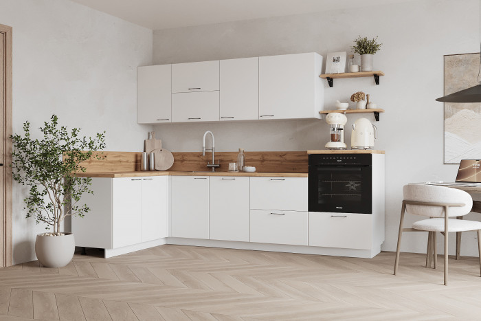 КГ Угловой 1500х2700 (с пм) , Белый софт матовый  Арника РМ