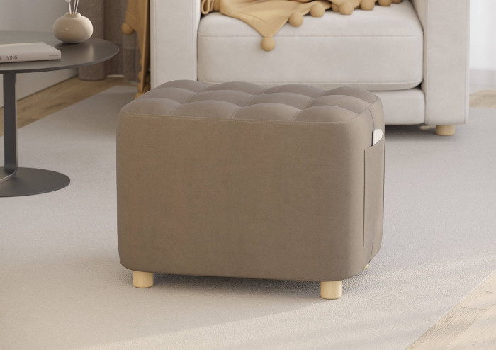 Банкетка 6-5127ТКВорех Вики, цвет ткань орех, ШхГхВ 53х40х46 см.(прямоугольная тканевая банкетка на четырёх ножках)