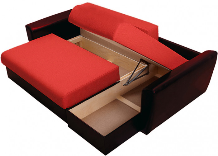 Диван УГЛОВОЙ Амстердам рогожка красная 160