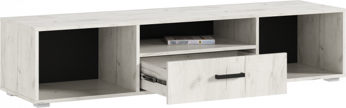 Нэнси NEW Тумба ТВ 1600 ЛДСП, Дуб Крафт Белый/Дуб Крафт Белый