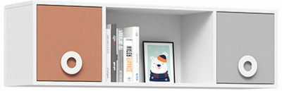 ТУРБО ПЛ 01 Полка  (1202х352х318) корпус белый/шарлиз кашемир/терракота