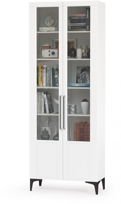 Валенсия Гостиная № 102, цвет ЛДСП белый шагрень/МДФ белый шагрень, ШхГхВ 301,4х38,4х225,2 см., ниша для ТВ 133х38х100 см.