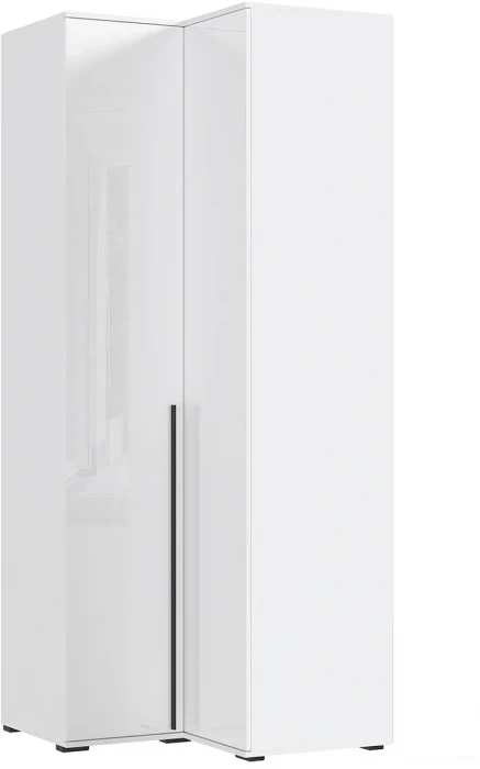 Норд Шкаф угловой, Белый/Белый глянец холодный
