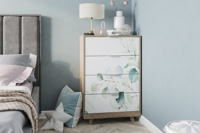 Комод "Мегаполис" КМ-02 Дуб каньон/фотопечать "Эвкалипт"