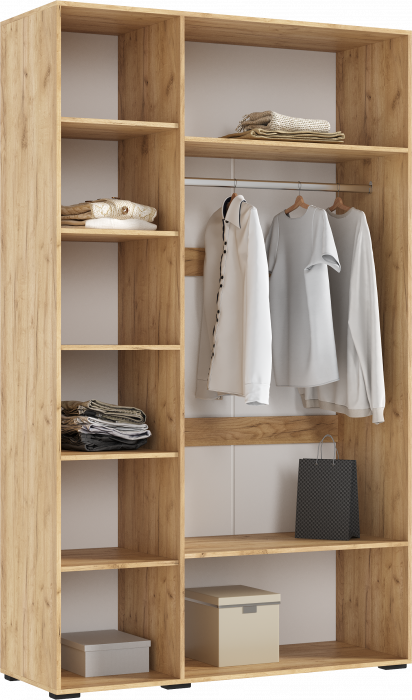 Флэш Шкаф 3-х ств. 1350 браш графит/дуб крафт