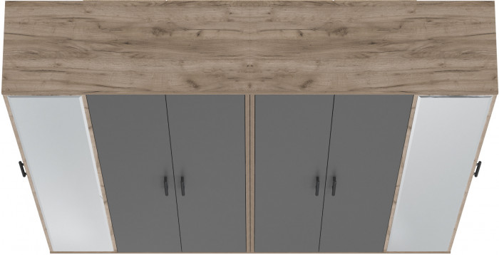 Две прихожих Домино-мини 2-3421дкт/граф, цвет дуб крафт табачный/графит, ШхГхВ 176х36х202 см.