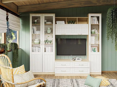 Гостиная Оливия 4 Дуб Сонома/белое дерево