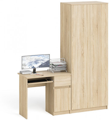Мори Стол компьютерный МС-1 правый + Шкаф МШ800.1, цвет дуб сонома, ШхГхВ 170,4х50,4х209,6 см., выдвижной ящик справа, НЕ универсальная сборка