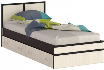 Сакура Кровать с ящиками 0900, венге/дуб лоредо
