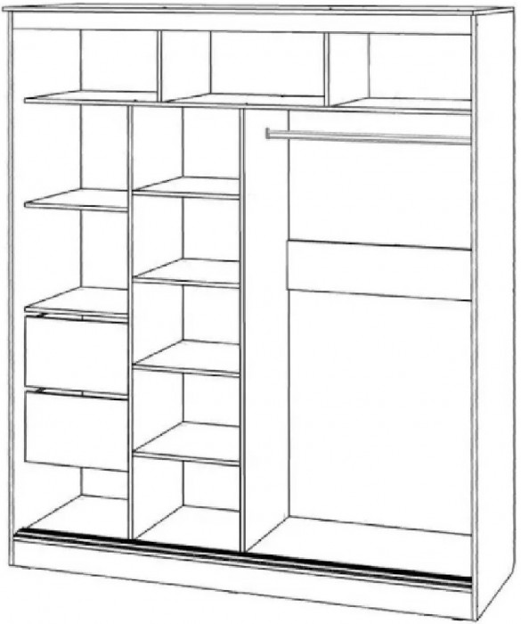 Шкаф-купе Элегант 1700 (Дуб Сонома)