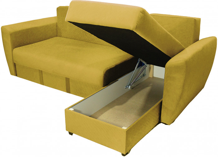 Диван УГЛОВОЙ Амстердам велюр желтый 160 НПБ