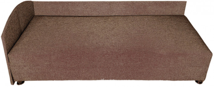 Кровать тахта односпальная 80х185, левый угол, рогожка, коричневый