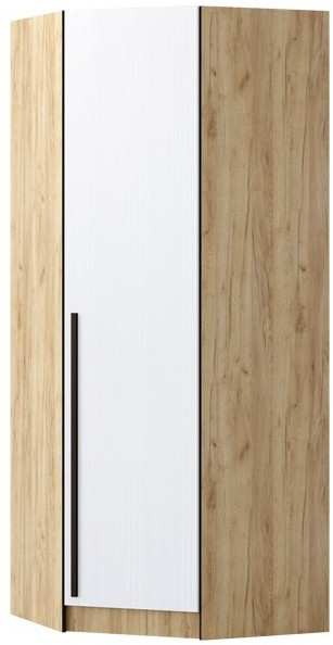 Шкаф Бастион ЛДСП угловой (Крафт золотой / Белый древесный)