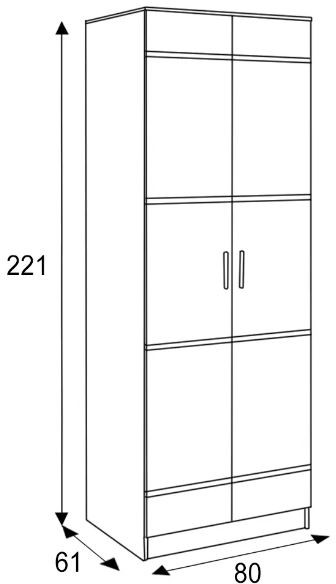 Шкаф 2-х дверный Сакура, венге/лоредо