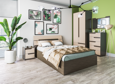 Модульная спальня Гавана, Венге/Дуб молочный