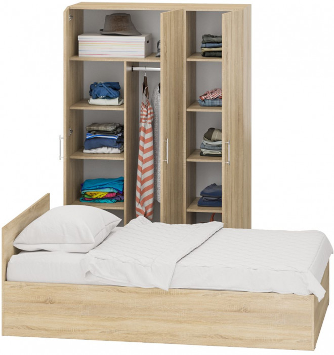 Спальня Стандарт 1-1200, дуб сонома