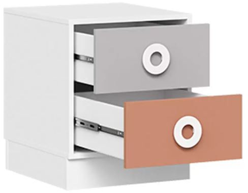 ТУРБО ТБ 01 Тумба (450х541х497) корпус белый/шарлиз кашемир/терракота