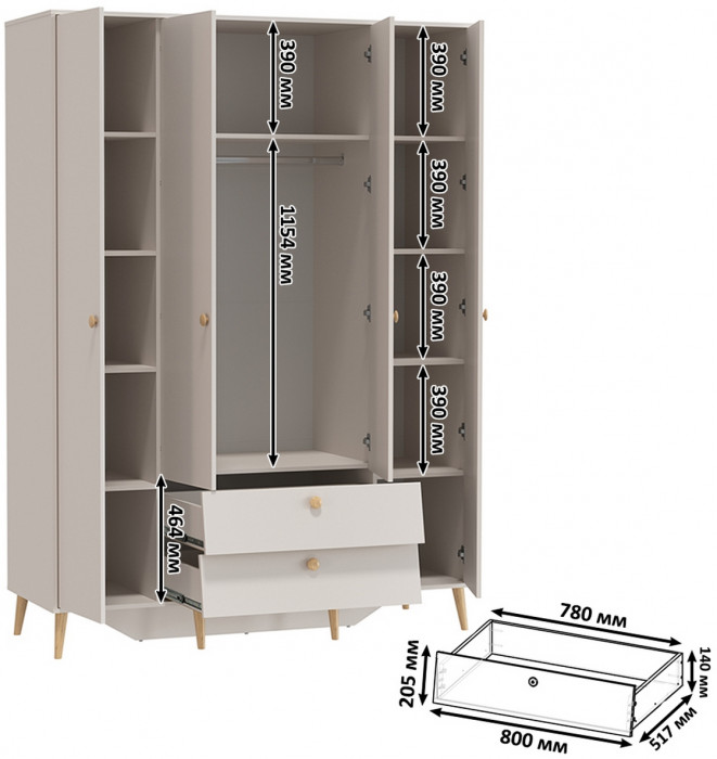 Афина Спальня 14-1400, цвет кашемир серый, сп.м. 1400х2000 мм., б/м, основание есть - фанера