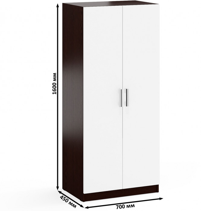 С-МД-СК9 Компоновка № 07, цвет венге/белый шагрень, ШхГхВ 317х70х160 см., НЕ универсальная сборка