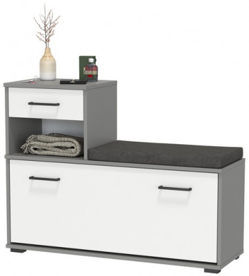 Лира ГК 2-0714граф/бел Тумба под обувь, графит/белый