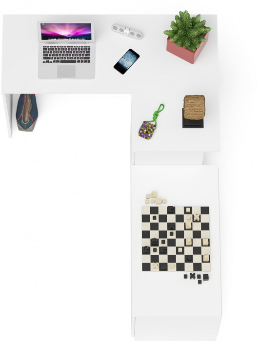 Мори Стол компьютерный МС-16 правый + Тумба МА900.1, цвет белый, ШхГхВ 214,8х84,9х76,6 см., выдвижные ящики справа, НЕ универсальная сборка