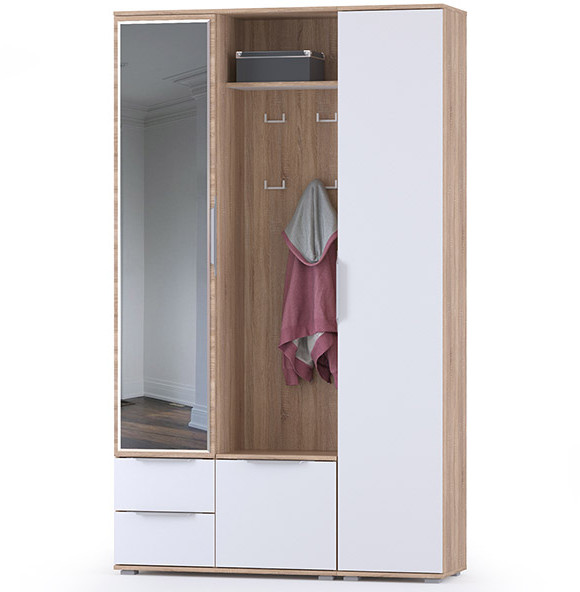 Куба Прихожая 14, дуб сонома/белый премиум