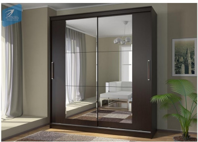 Шкаф-купе Комфорт 12 Прайм с прямыми зеркалами 200 (Венге)