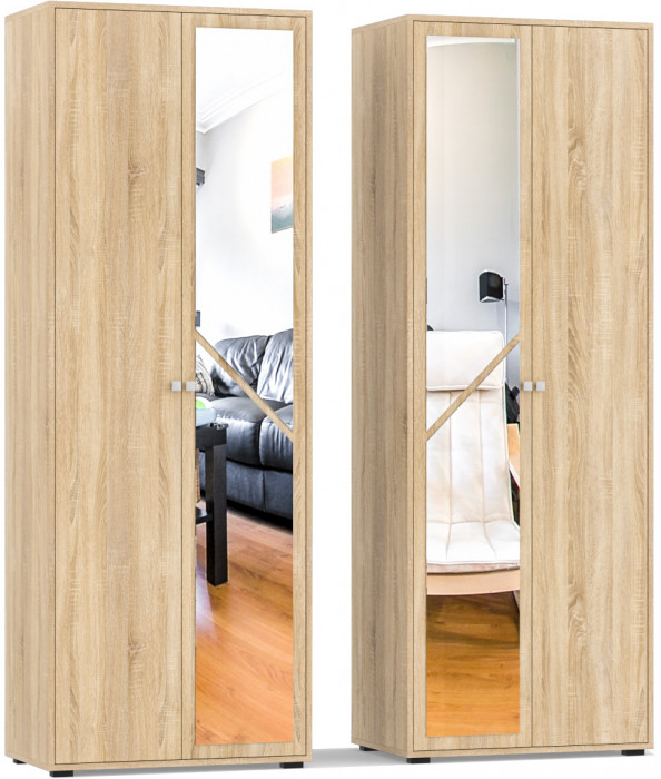 Камелия Шкаф 4-х створчатый, цвет дуб сонома, ШхГхВ 160х48х220 см., универсальная сборка, можно использовать как два отдельных шкафа