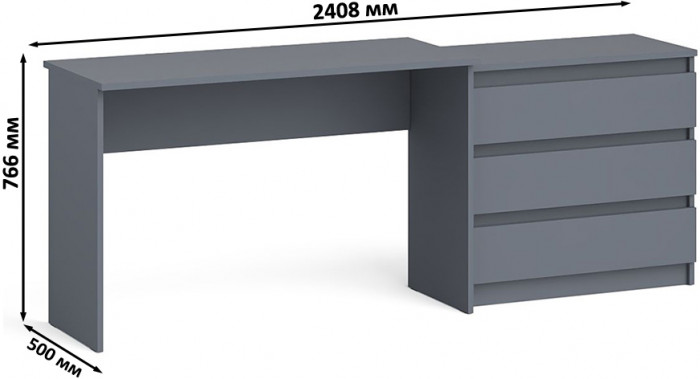 Мори письменный стол МСП1200.1 + Комод МК800.1, графит