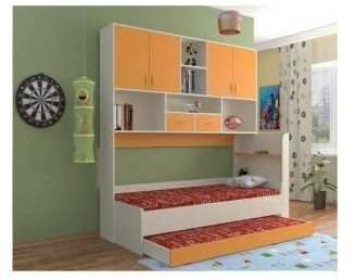 Дельта-21.03 Детская кровать с антресолью (Тренд), оранжевый