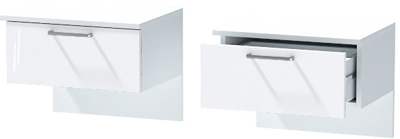 Тумба приставная "Иннэс-7", Белый/Белый глянец