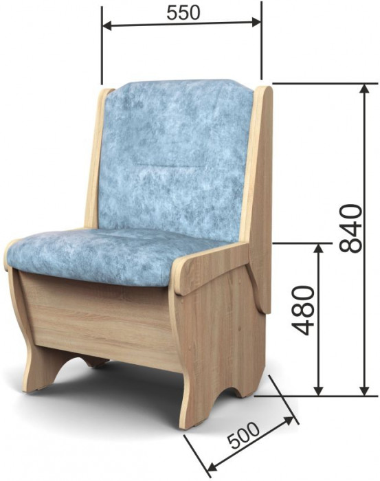 Скамья Лотос 550 дуб сонома/лагуна