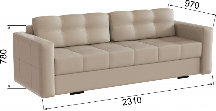 Диван раскладной Брэй экокожа бежевый