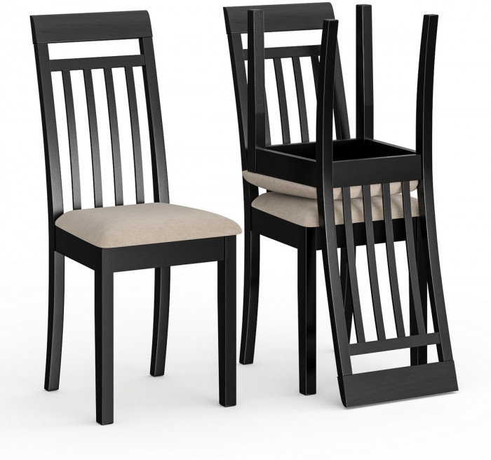 Три стула Мебель--24 Гольф-11 разборных, цвет венге, обивка ткань велюр капучино 25, ШхГхВ 40х40х100 см., от пола до верха сиденья 47 см.