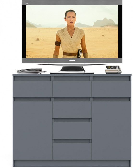 Мори Комод МК1200.4, цвет графит, ШхГхВ 120,4х41х94 см.