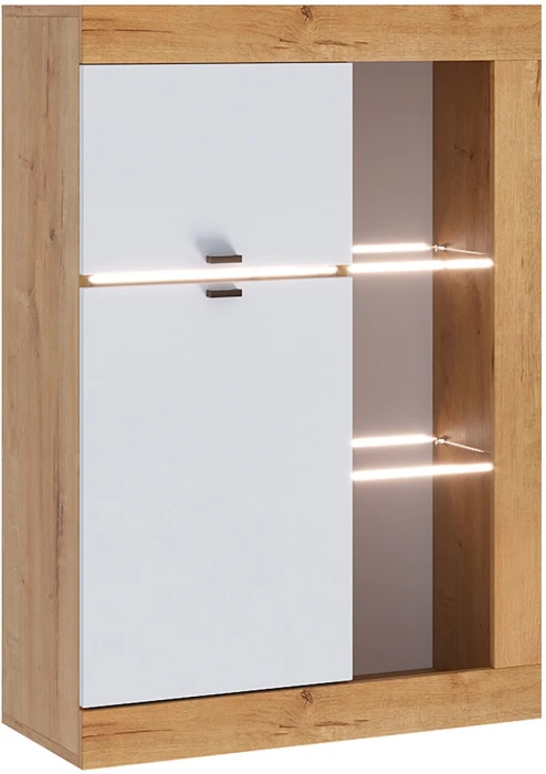 Прага Модульная Гостиная, вариант №1, Дуб Вотан/Белый глянец