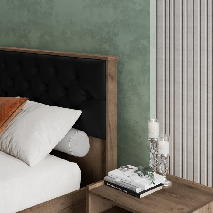 Модульная Спальня Модена, композиция 2, Дуб крафт табачный/Дуб белый