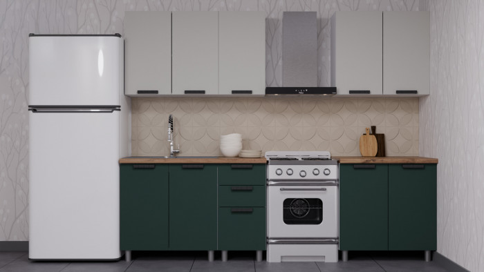 МК Аленушка Н 800 Лаванда Изумруд, скоба черный (со столешницей)