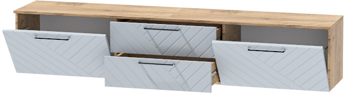 Тумба-4 под ТВ подвесная "Иннэс-7", Крафт золотой/Монблан Р-846