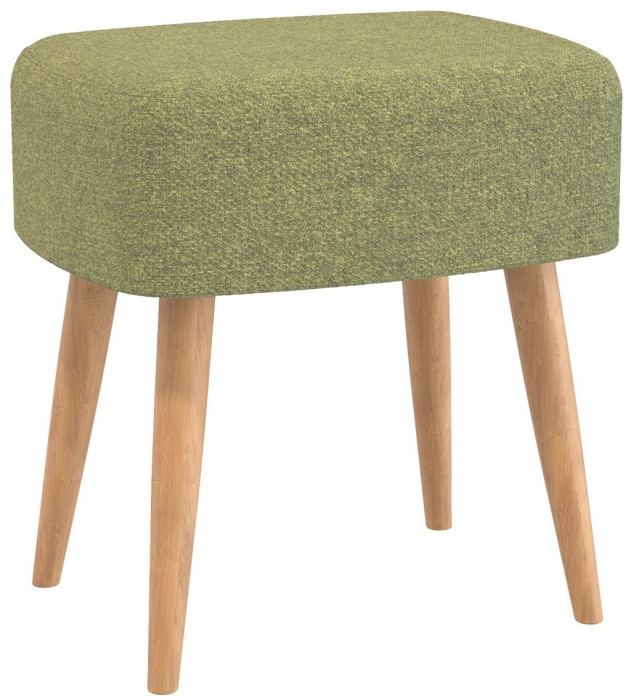 Банкетка 6-5135ТКШзел Полли, цвет ткань зелёная, ШхГхВ 44х34х45 см.(прямоугольная банкетка на четырёх ножках), цвет ножек: тик