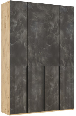 Марвэл Шкаф 4-х створчатый 1600, Дуб крафт/Мальта грей