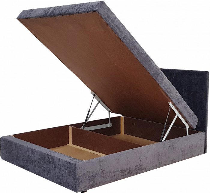 Кровать атланта с матрасом 140*190 велюр коричневый