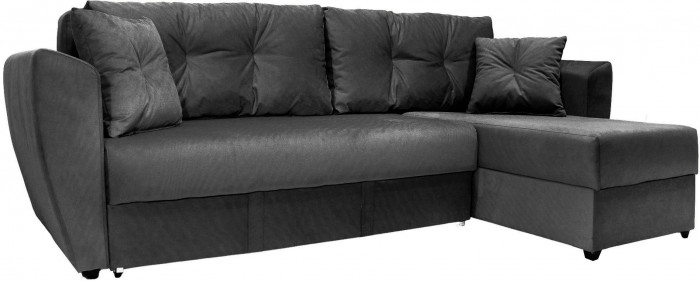 СПБ Диван УГЛОВОЙ Амстердам велюр черный 160