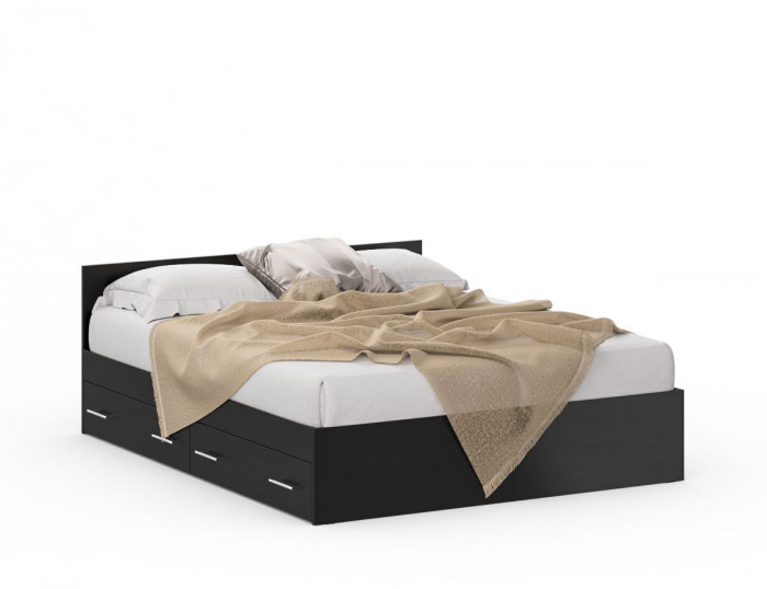 Кровать с ящиками 1600 + угловой шкаф Стандарт, венге